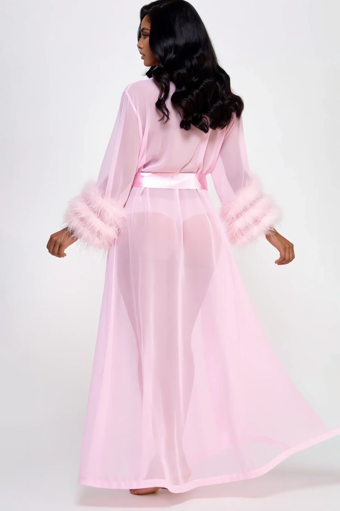 Sahar Ostrich Trimmed Robe