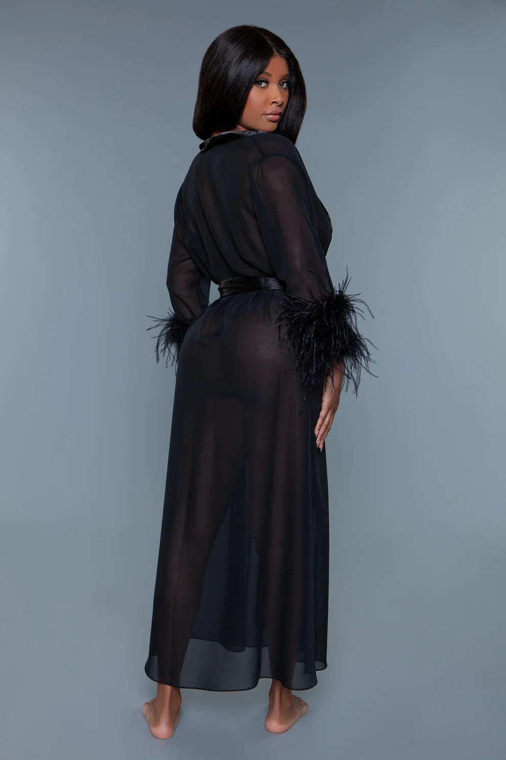 Sahar Ostrich Trimmed Robe