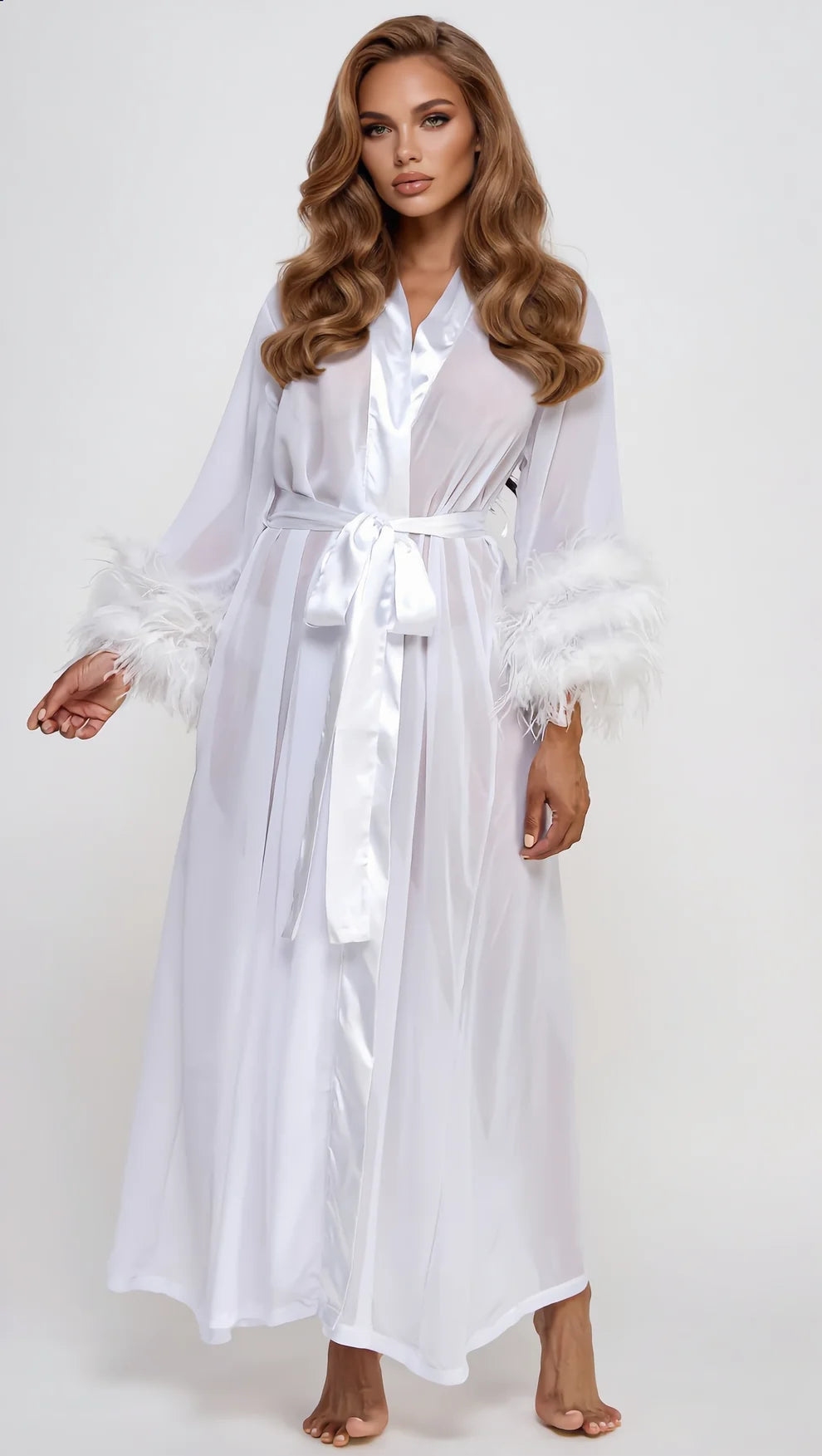 Sahar Ostrich Trimmed Robe