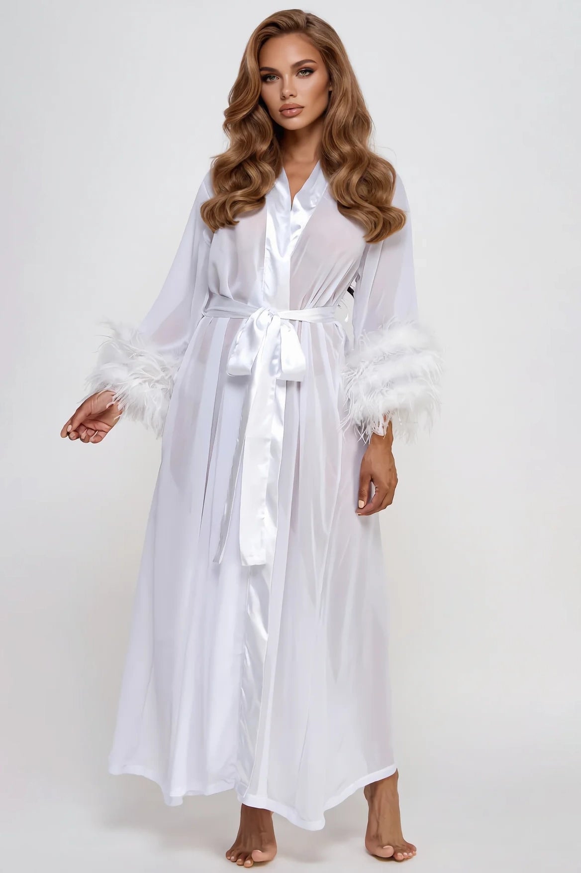 Sahar Ostrich Trimmed Robe