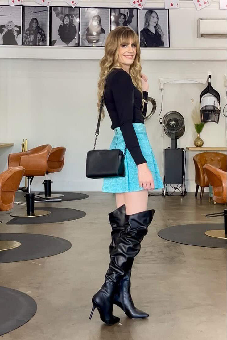 Krystal is wearing Classique Thigh High Boots