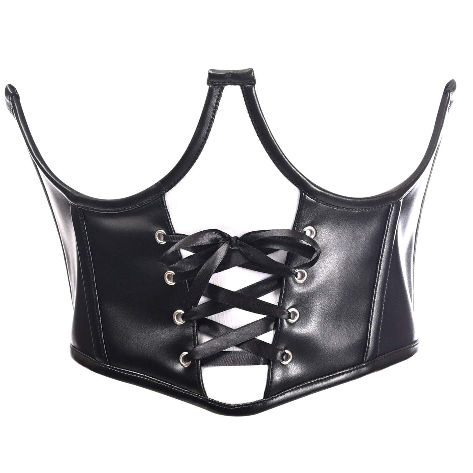 Lace Up Open Cup Bra