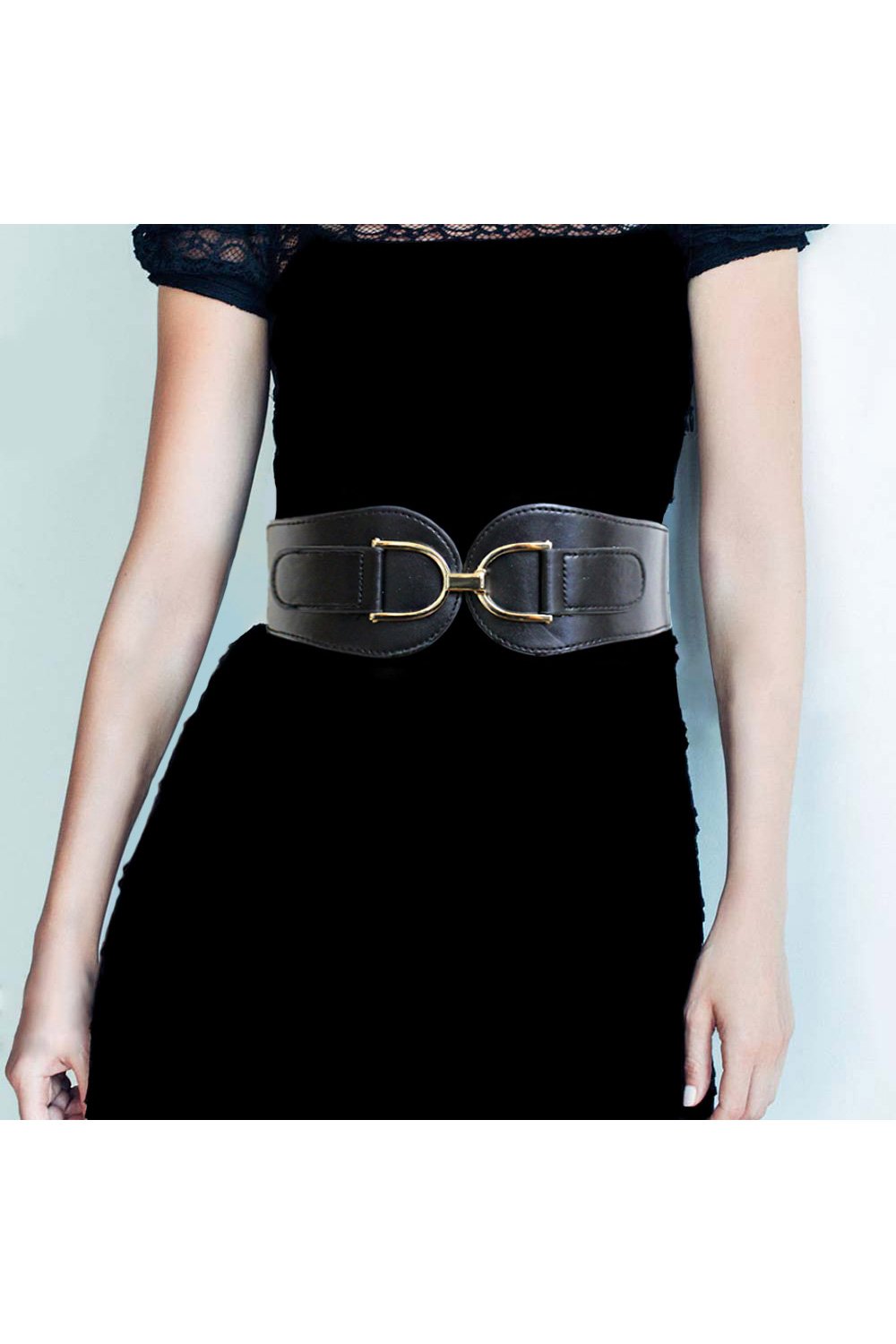 Faux Leather Stretch Elastic Belt