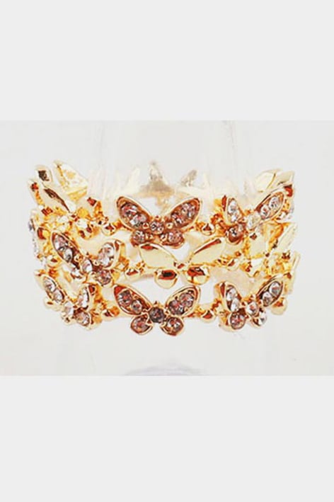 Rhinestone Butterfly Ring