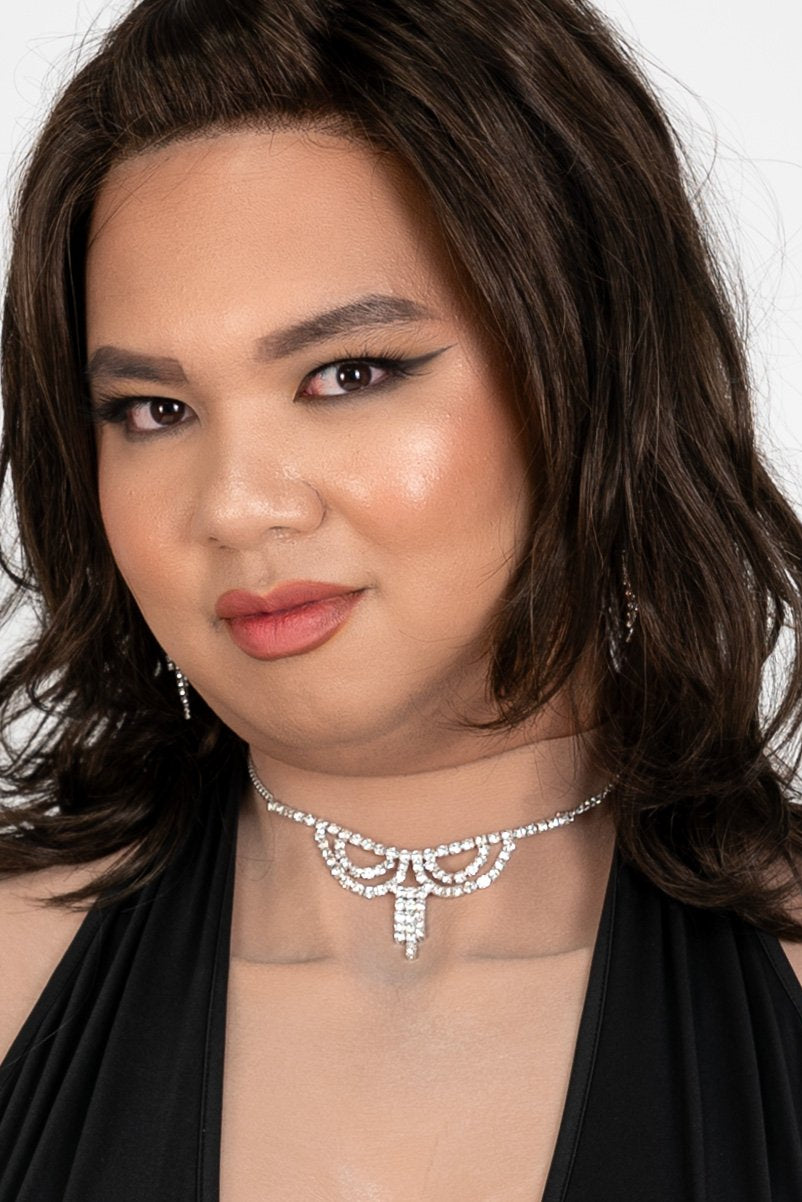 Draped Rhinestone Necklace