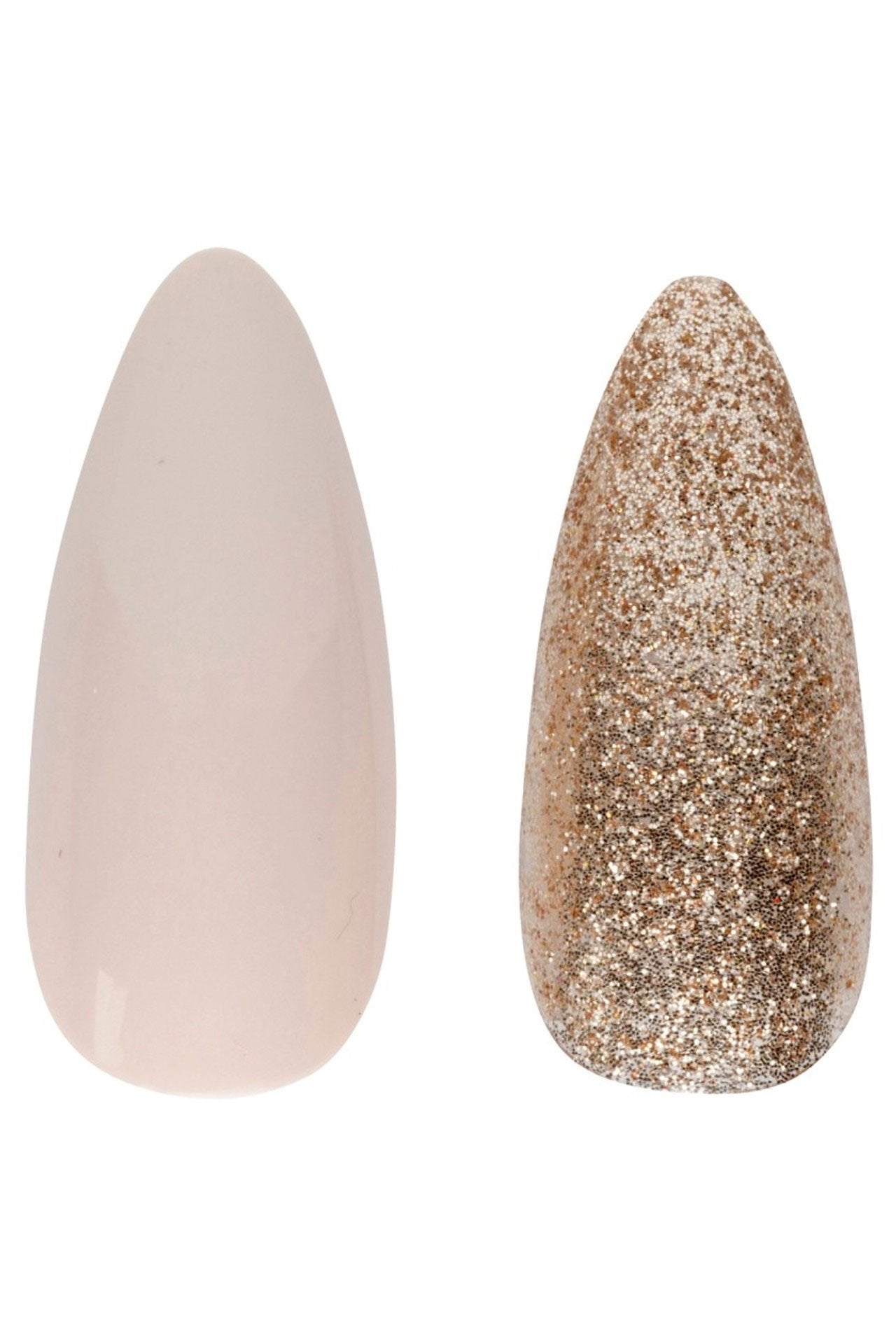 Nude & Gold Glitter Nails Kit