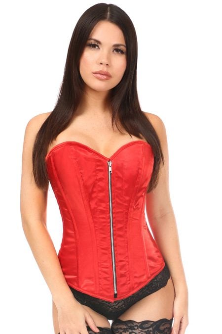 Satin Zipper Overbust Corset