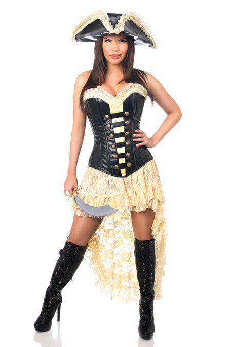 Pirate Wench 4 Piece Corset Costume