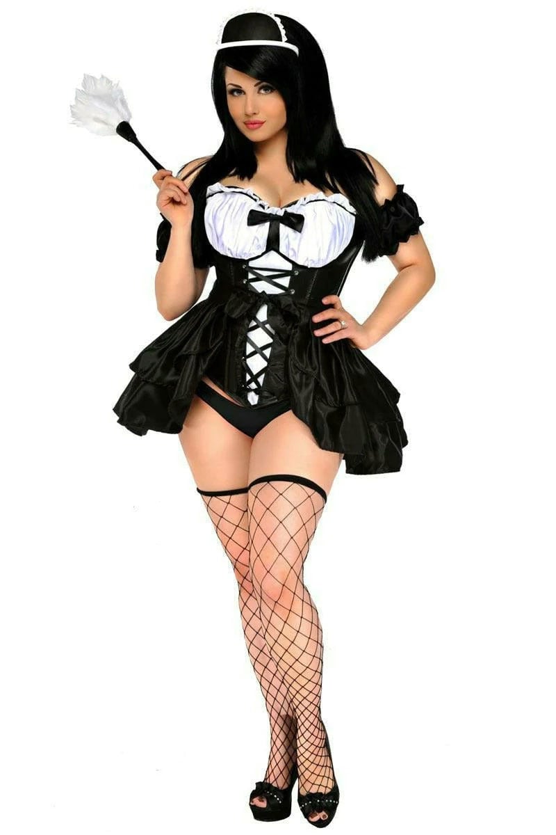 French Maid 4 Piece Corset Costume