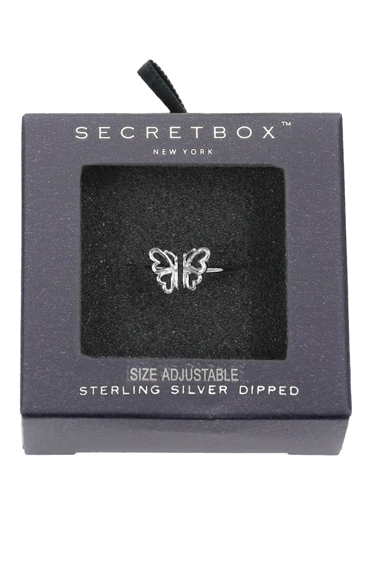 Sterling Silver Butterfly Adjustable Ring