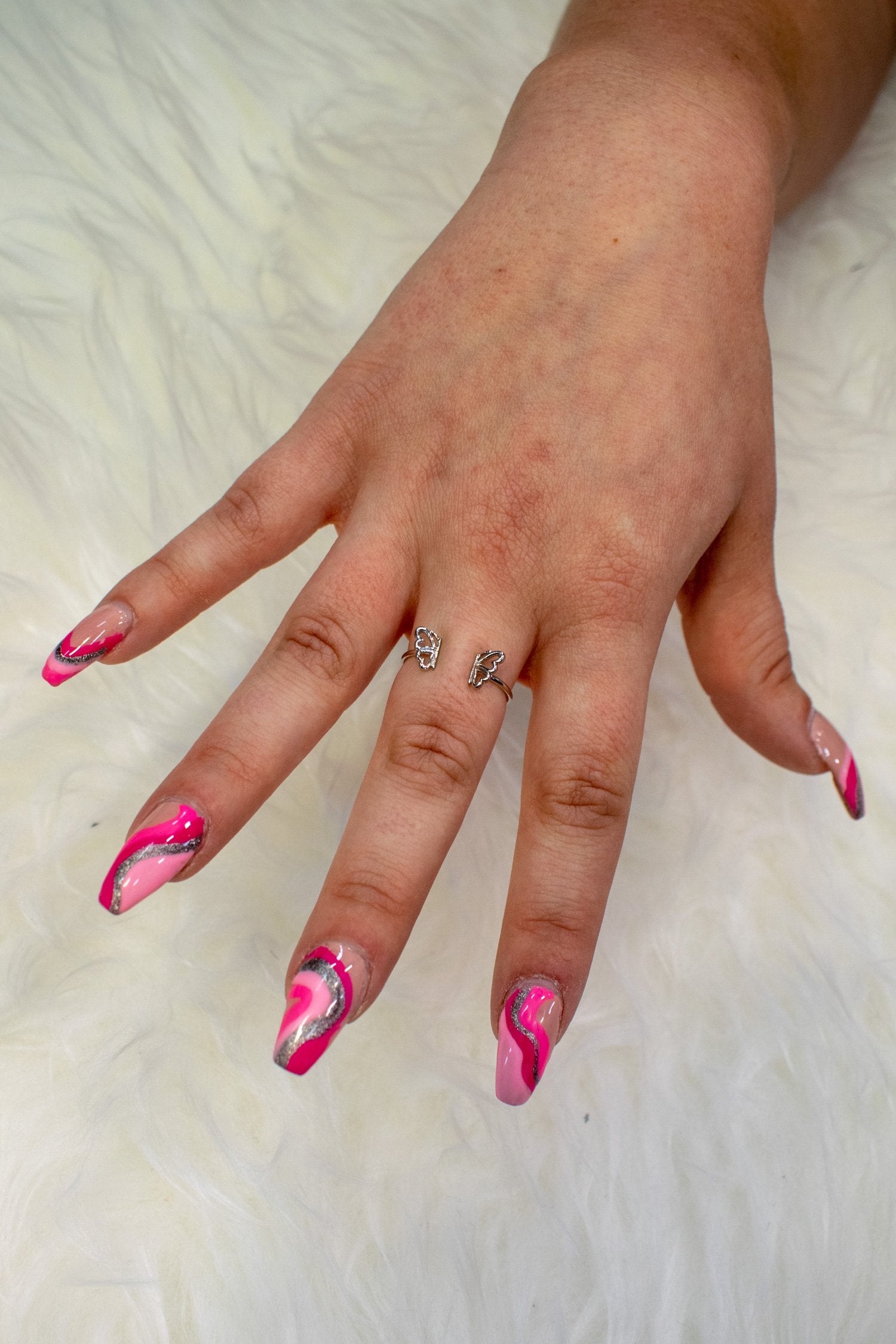 Sterling Silver Butterfly Adjustable Ring