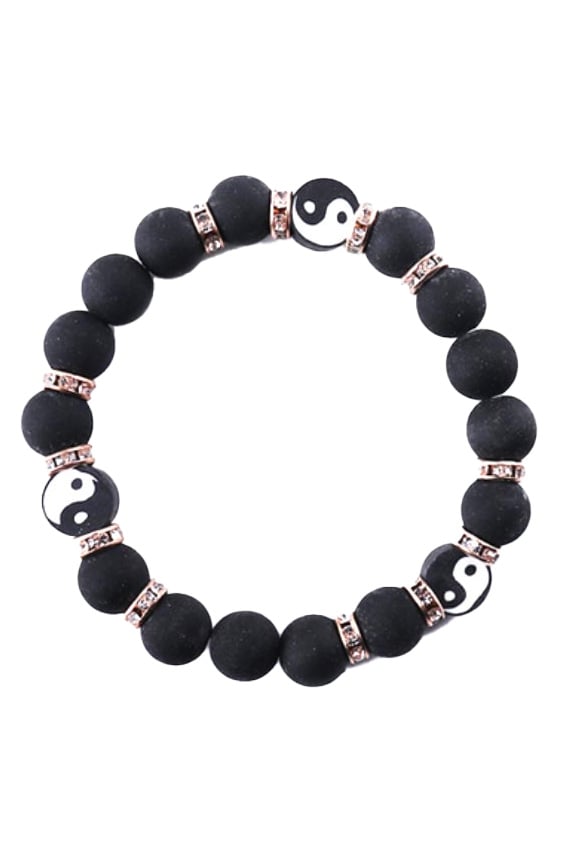 Yin Yang Beaded Stretch Bracelet