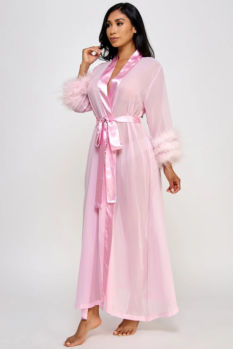 Sahar Ostrich Trimmed Robe