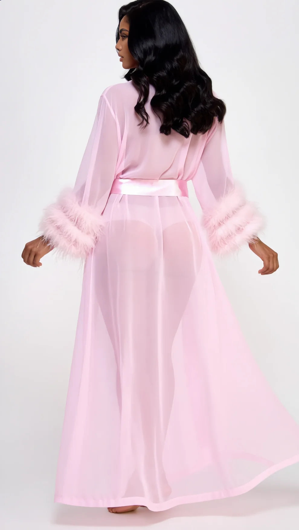 Sahar Ostrich Trimmed Robe