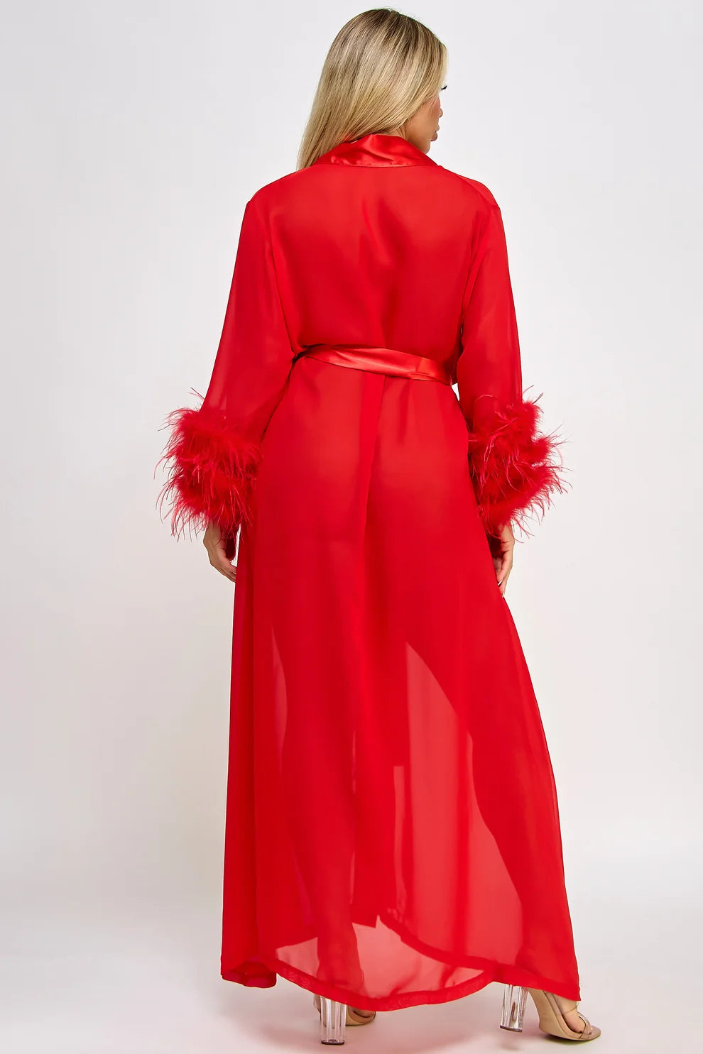 Sahar Ostrich Trimmed Robe