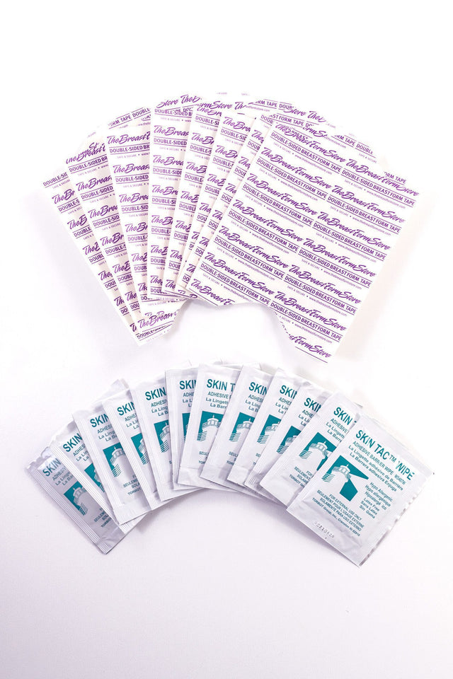 24 Double-Sided Tapes for Breast Forms with 12 Skin Tac Wipes