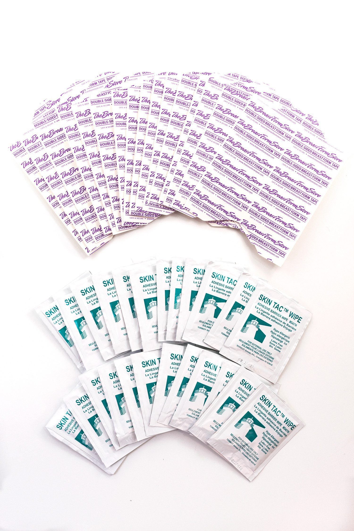 48 Double-Sided Tapes for Breast Forms with 24 Skin Tac Wipes