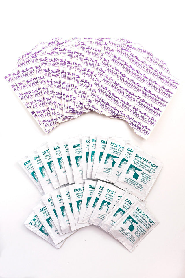 48 Double-Sided Tapes for Breast Forms with 24 Skin Tac Wipes