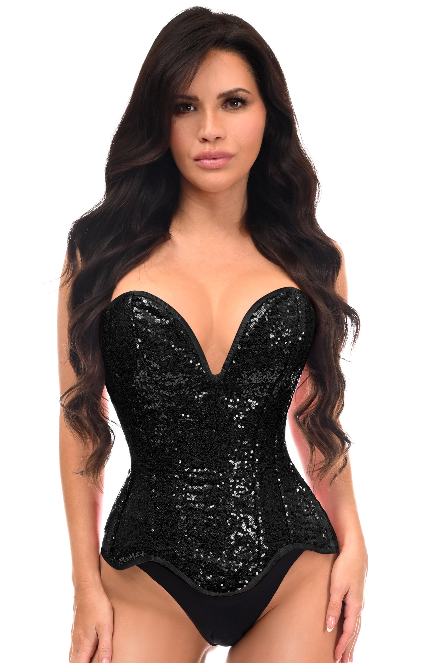 Jenny Plunging Sequin Corset