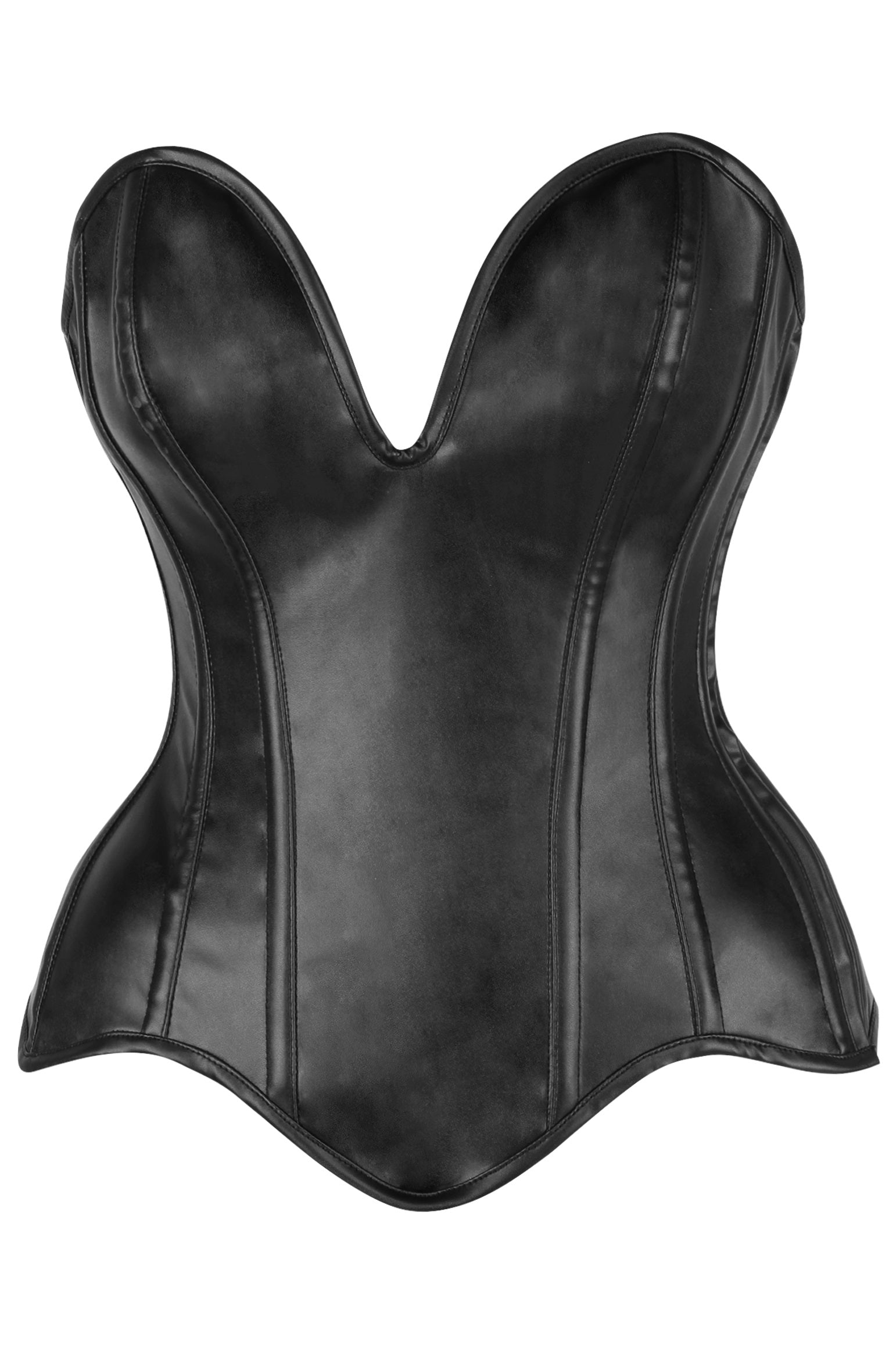 Shannon Plunging Faux Leather Corset