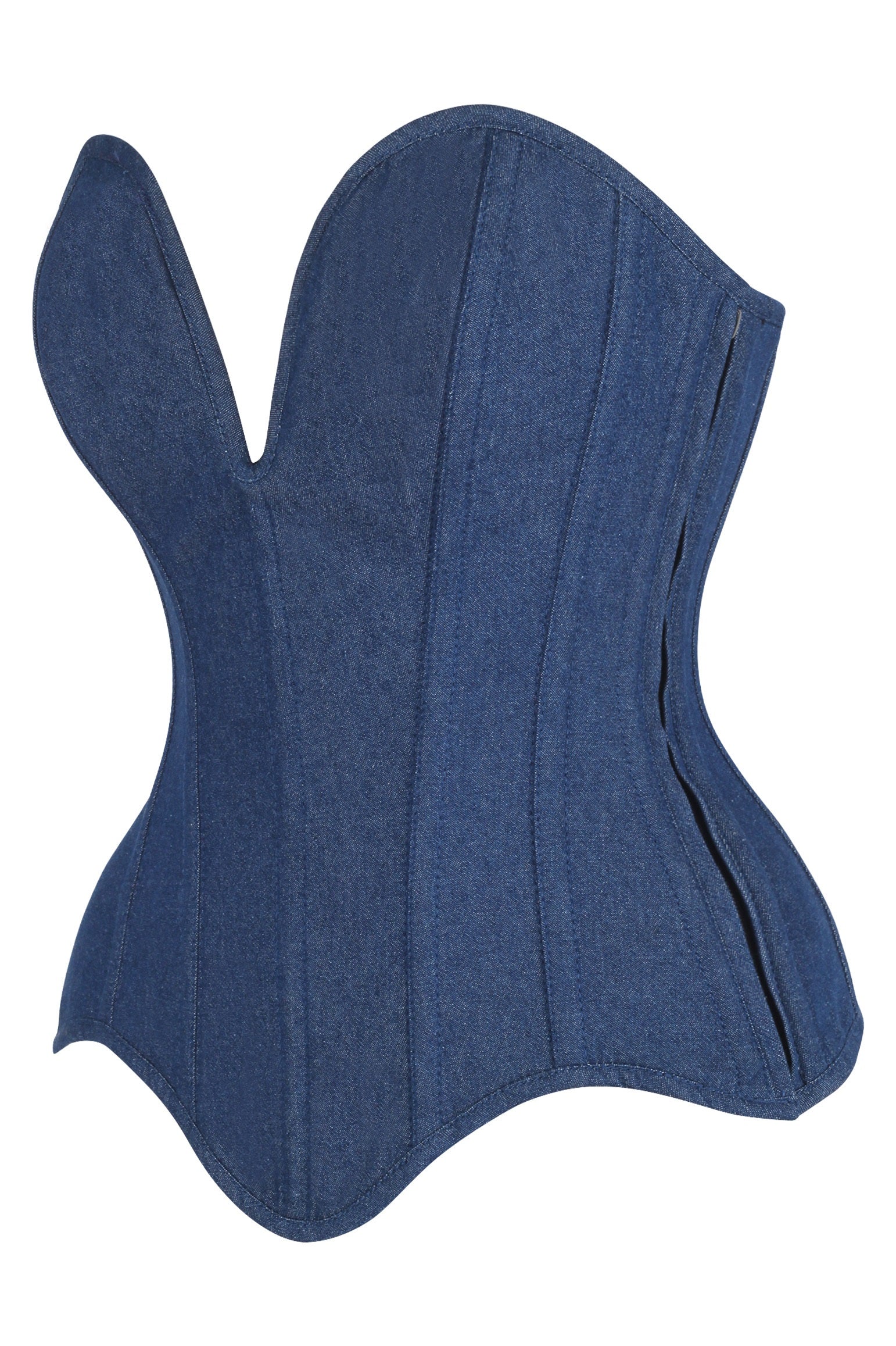 Kelly Plunging Denim Corset