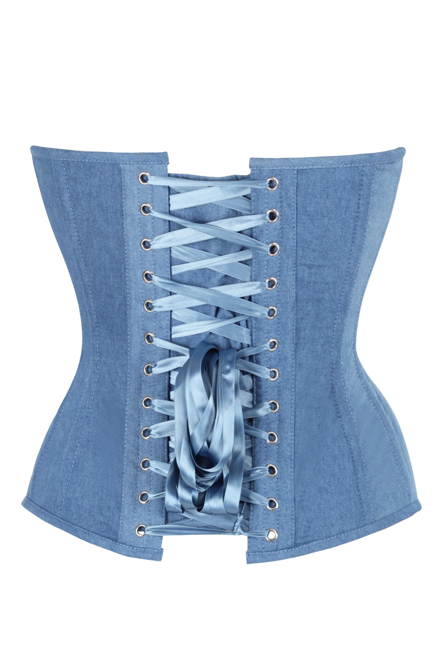 Kelly Plunging Denim Corset