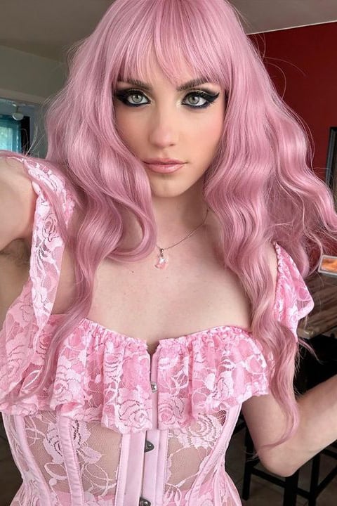 Lace & Ruffle Overbust Corset with Cap Sleeves