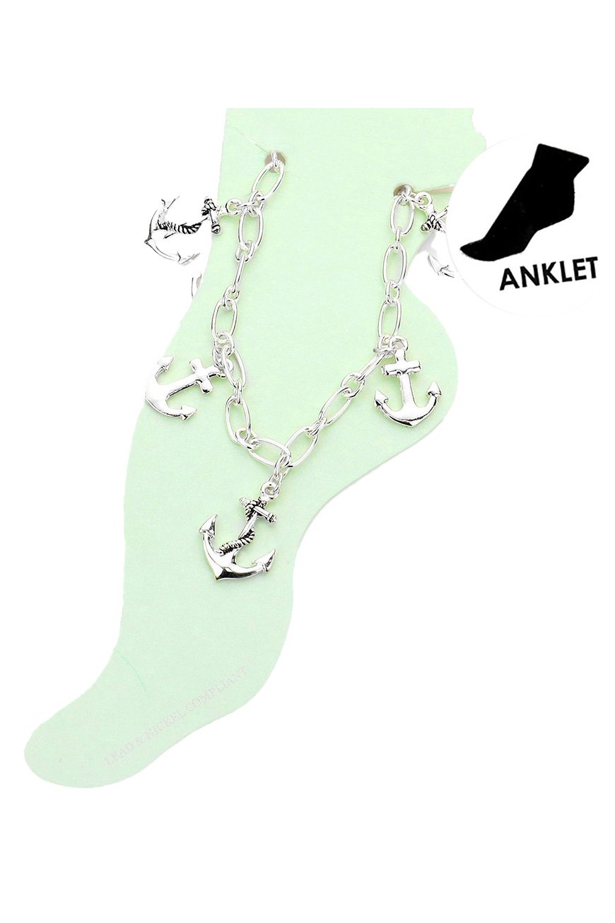 Metal Anchor Charm Anklet
