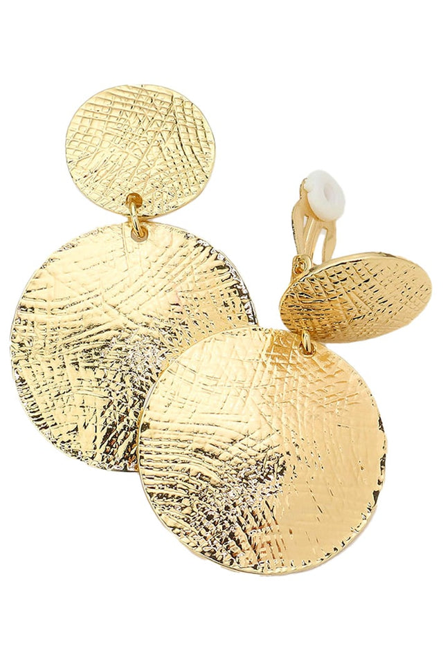 Textured Disc Clip-on Earrings