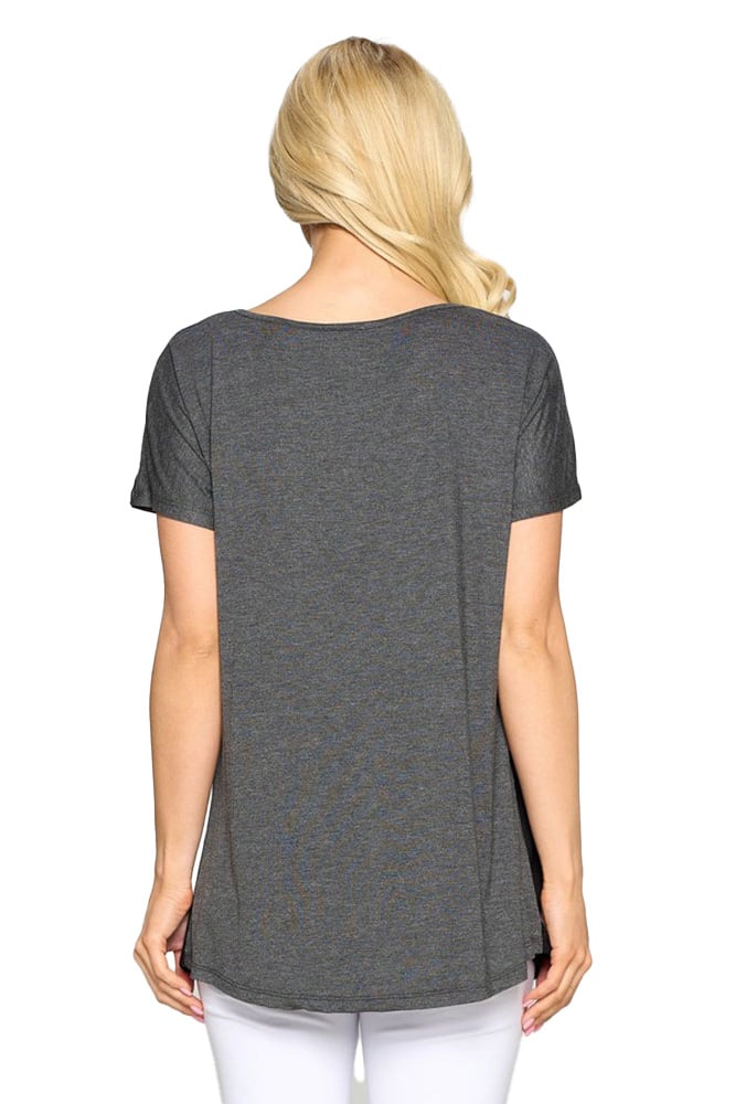 Short Sleeve Color Block Top