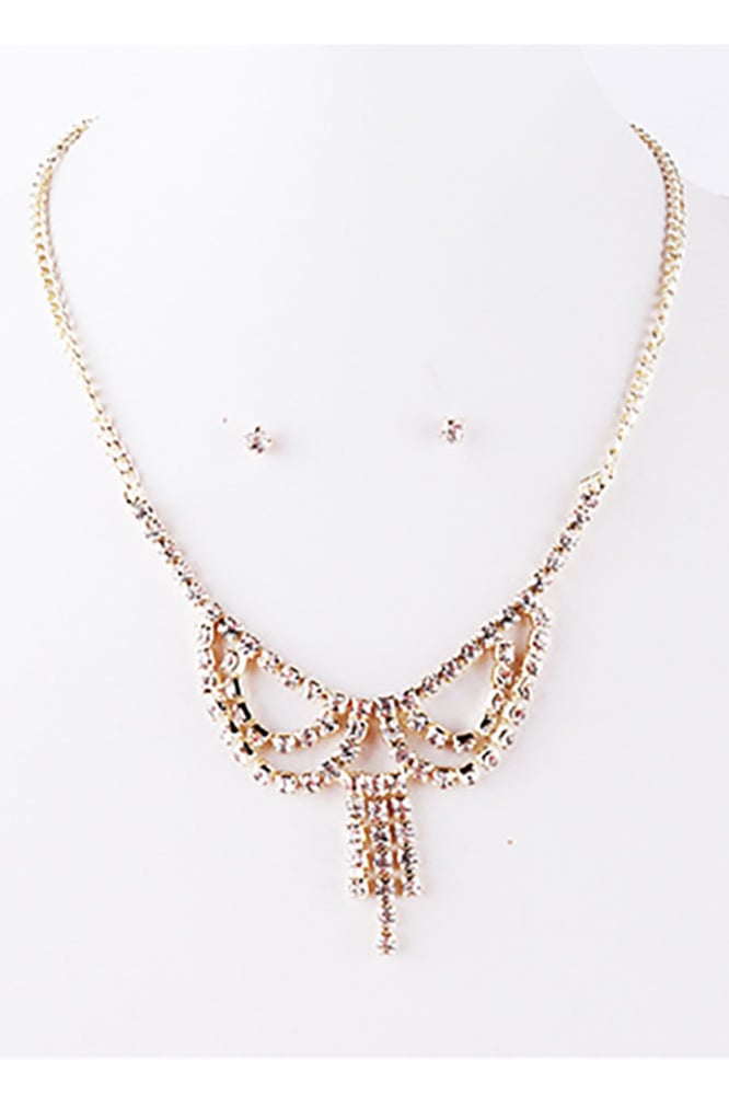 Draped Rhinestone Necklace