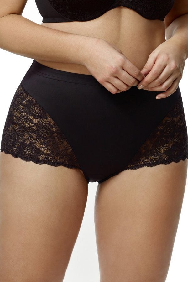 Elila Lace Cheeky Panty — Black