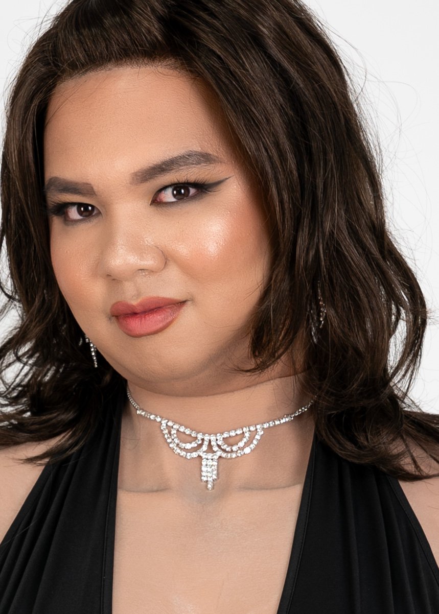 Draped Rhinestone Necklace