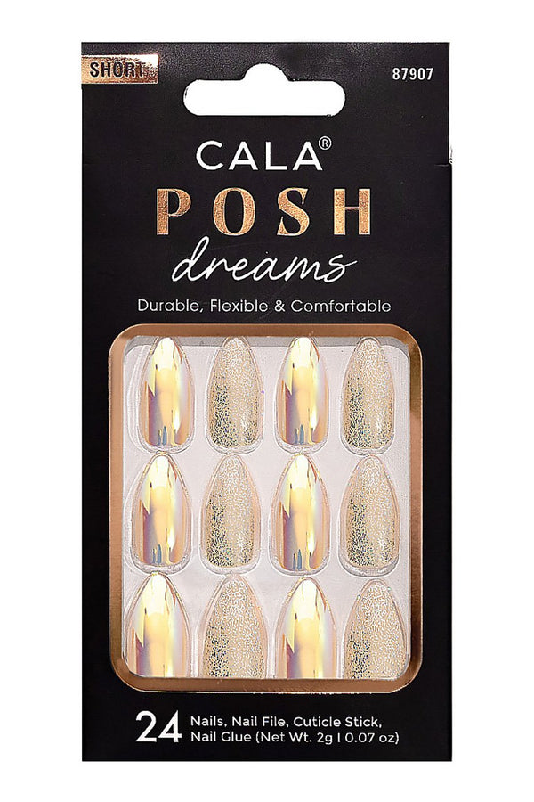 Peach Glitter & Chrome Nails Kit