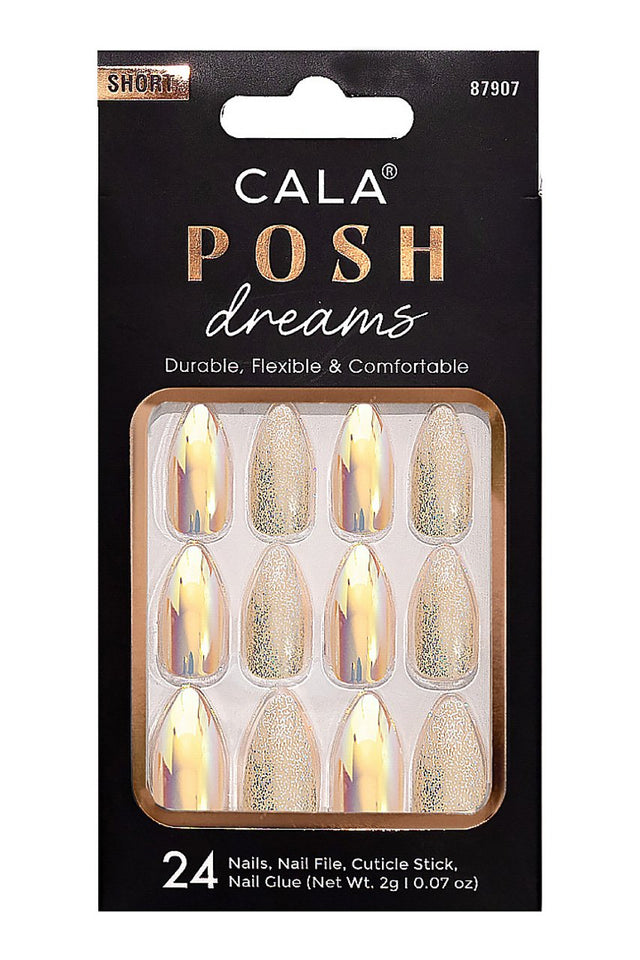 Peach Glitter & Chrome Nails Kit