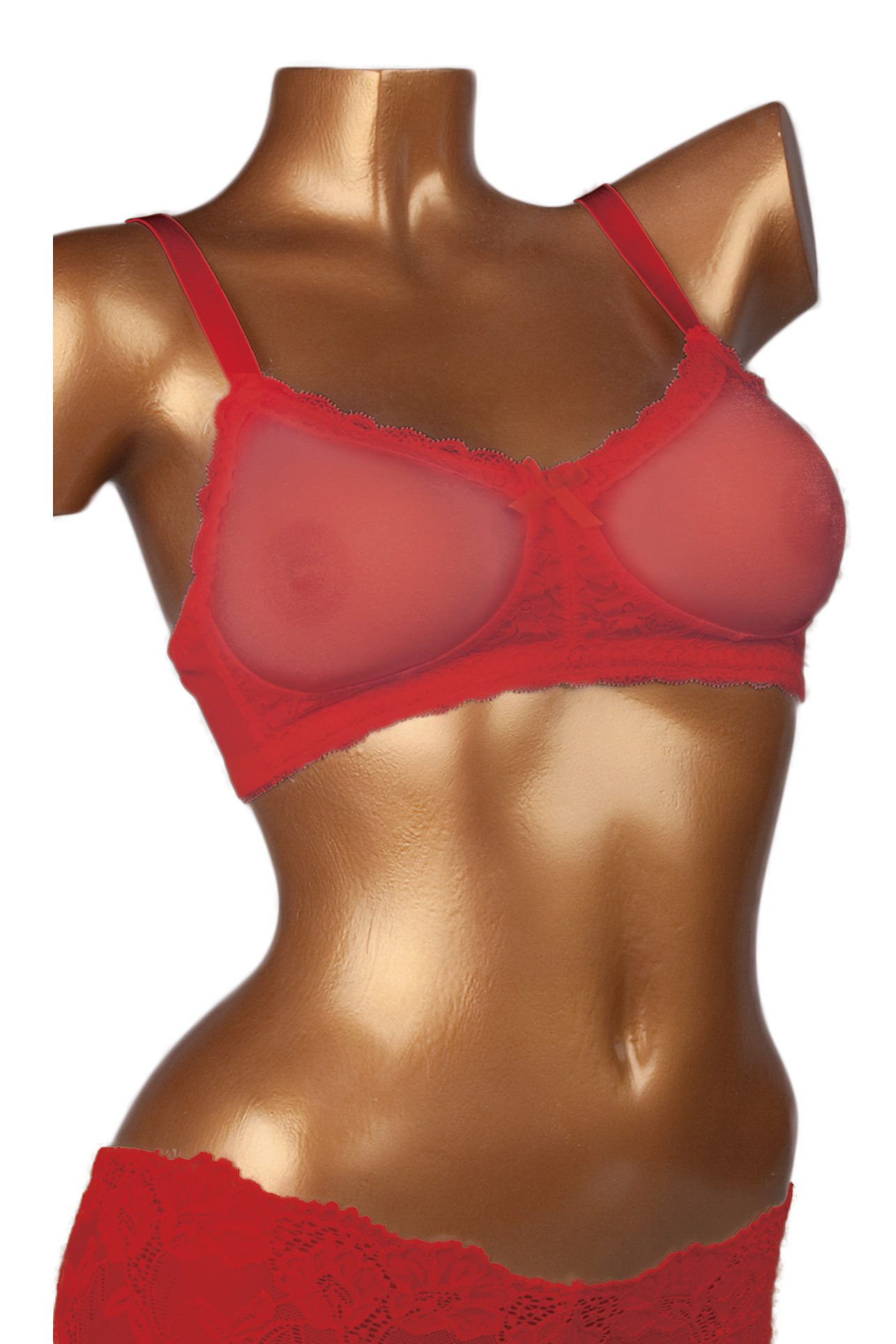 TRANSFORM See-Thru Pocket Bra — Red