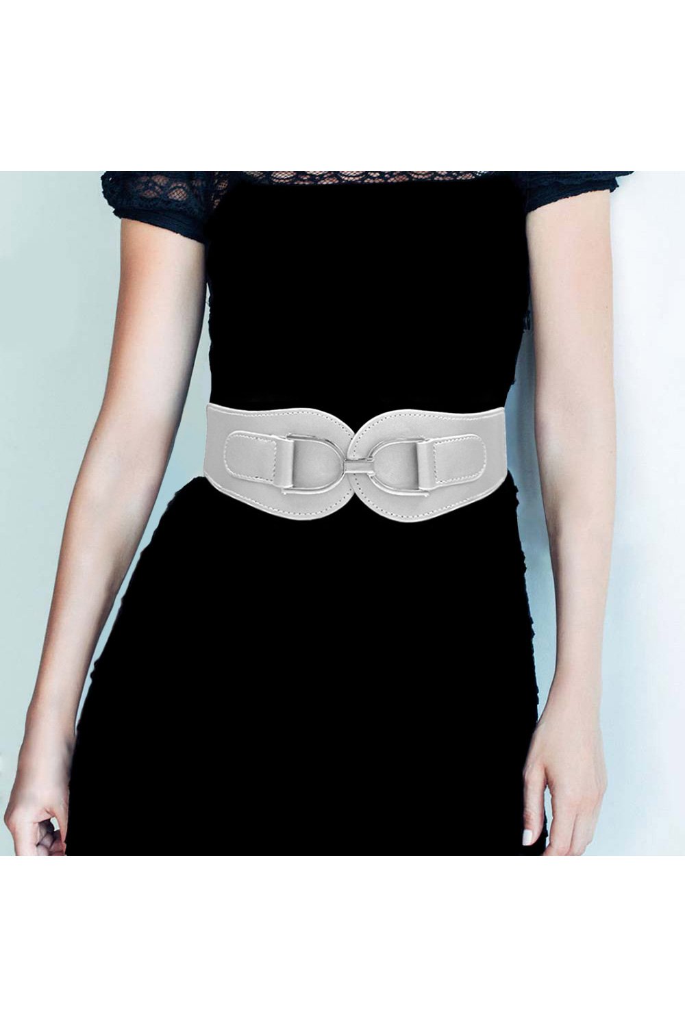 Faux Leather Stretch Elastic Belt
