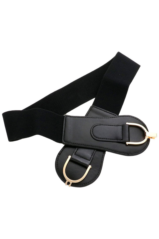 Faux Leather Stretch Elastic Belt