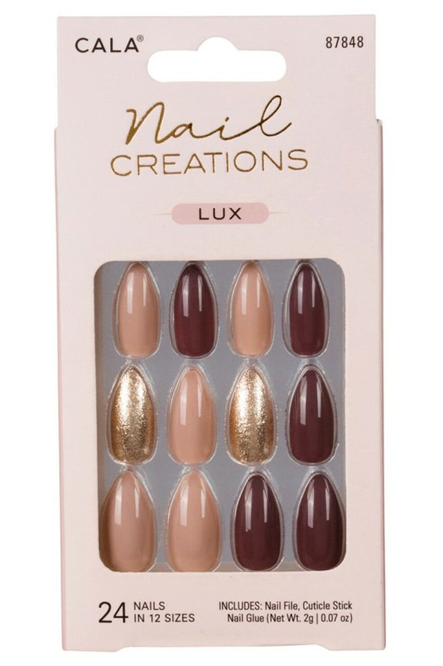 Brown & Gold Glitter Nails Kit