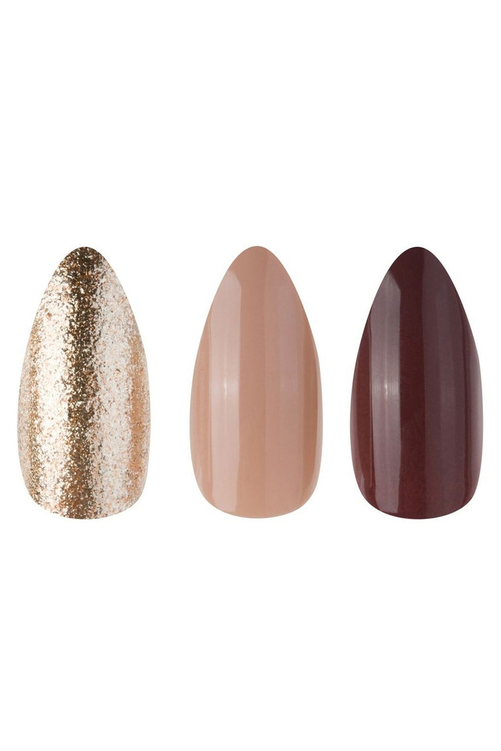 Brown & Gold Glitter Nails Kit