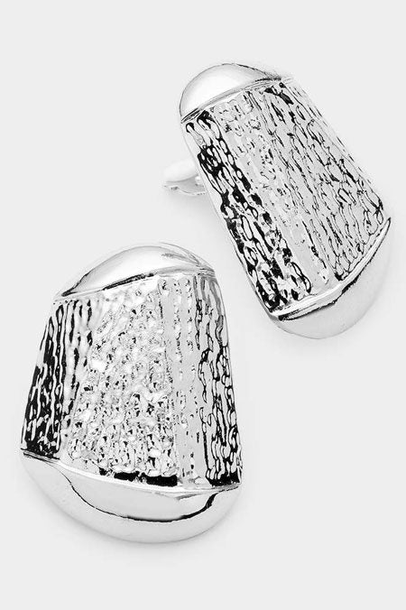 Textured Metal Clip-on Earrings