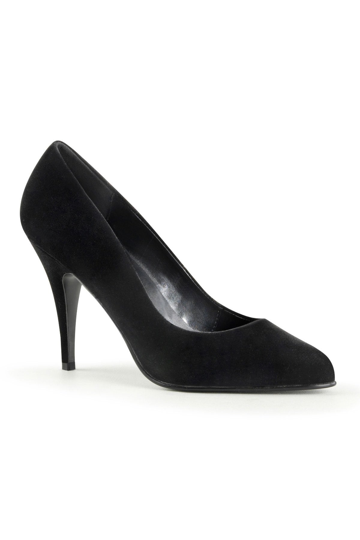 Pleaser Vanity Pointed High Heels — Black Velvet