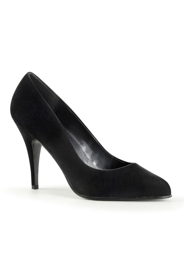 Pleaser Vanity Pointed High Heels — Black Velvet